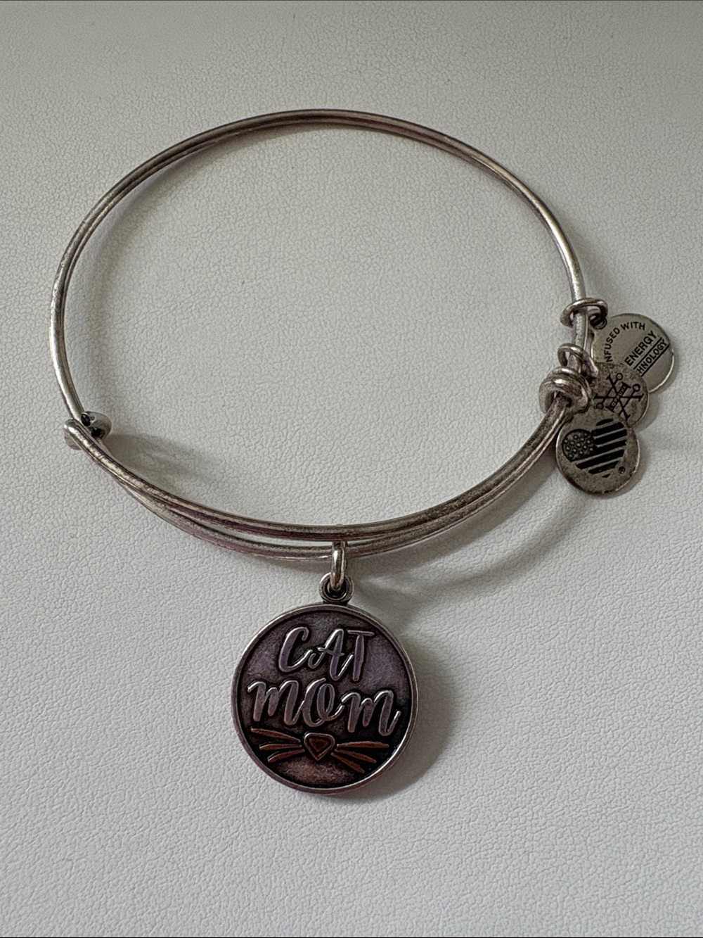 Alex and Ani Cat Mom Two Tone Charm Bangle